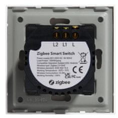 iQtech vypínač Millennium NoN Zigbee, 2×, Smartlife, černý