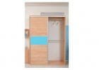 Domestav Skříň s posuvnými dveřmi 195 cm, lamino dveře buk cink, přírodní
