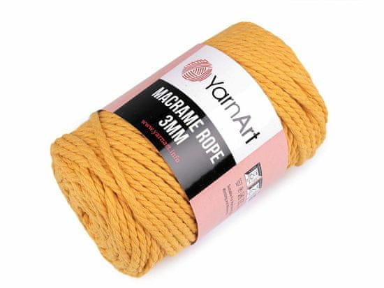 Kraftika 1ks (764) hořčicová pletací příze macrame rope 3 mm 250 g