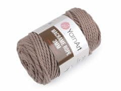 Kraftika 1ks (768) béžová tm. pletací příze macrame rope 3mm 250g