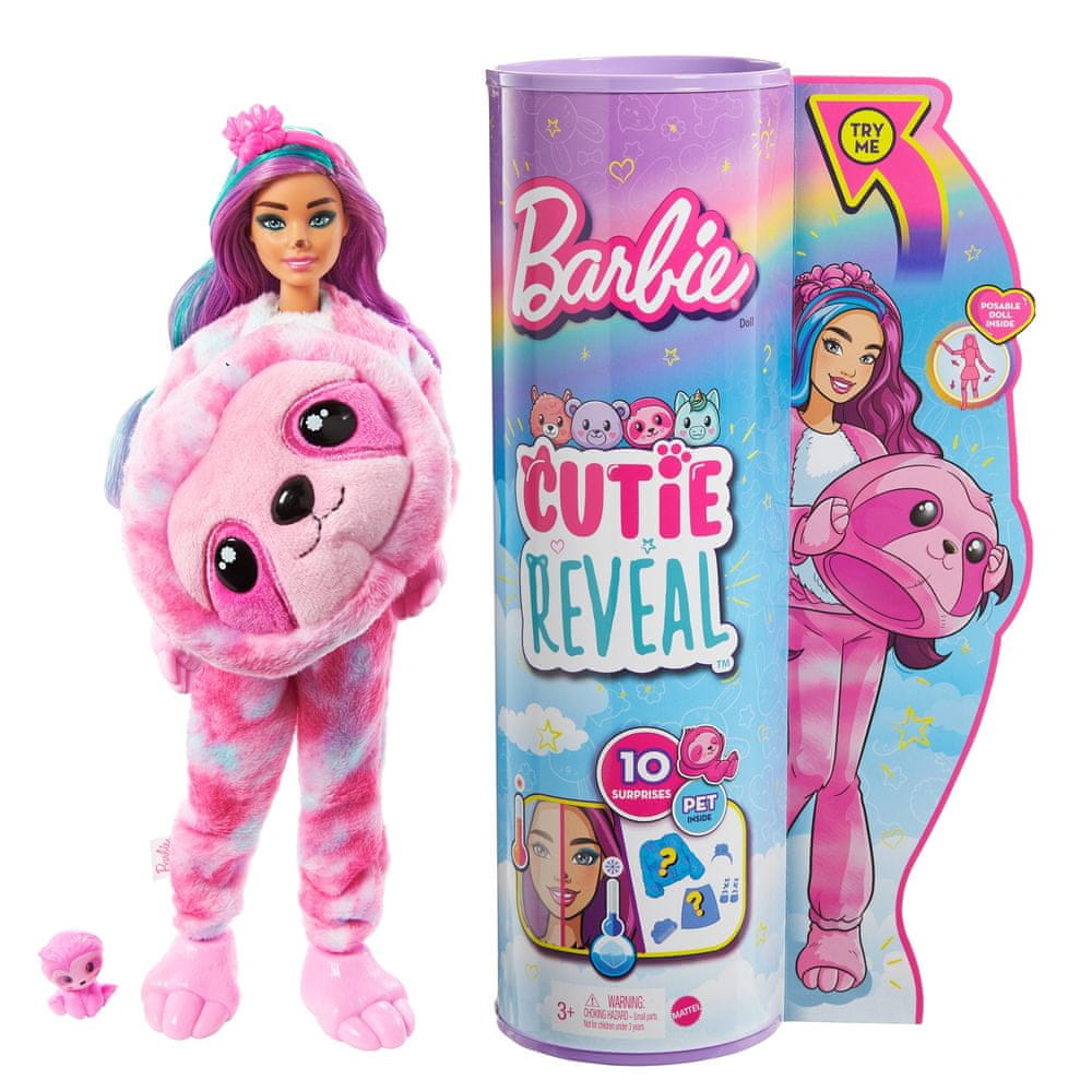 Mattel Barbie Cutie Reveal panenka série 2 Vysněná země - Lenochod HJL56