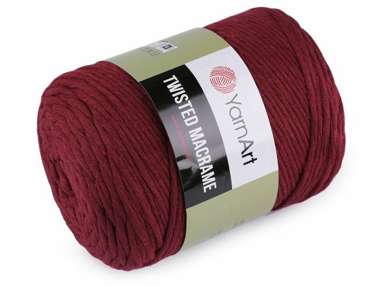 Kraftika 1ks (781) granátová pletací příze twisted macrame 500 g