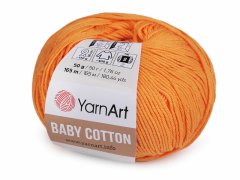 Kraftika 1ks (425) oranžová pletací příze baby cotton 50 g