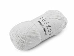 Kraftika 1ks (43) bílá bavlněná pletací příze pearl cotton 100 g