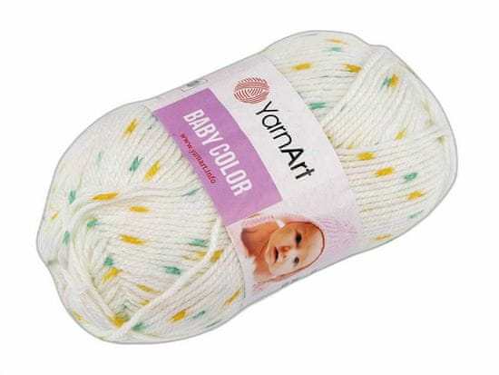 Kraftika 1ks (5133) krémová sv. pletací příze baby color 50 g