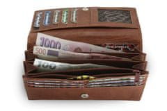 Arwel Tmavě hnědá dámská kožená psaníčková peněženka Esmel