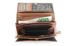 Arwel Tmavě hnědá dámská psaníčková kožená peněženka Imogen