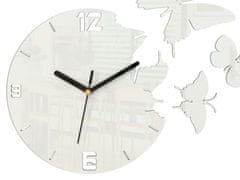 ModernClock 3D nalepovací hodiny Butterflies bílé