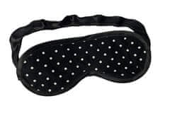 MaryBerry Černá maska na spaní s tylem a puntíky