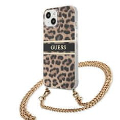 Guess GUHCP13SKBCLE hard silikonové pouzdro iPhone 13 Mini 5.4" Leopard Gold Strap