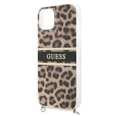 Guess GUHCP13SKBCLE hard silikonové pouzdro iPhone 13 Mini 5.4" Leopard Gold Strap