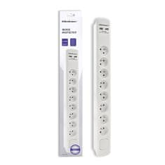 Qoltec 8zásuvková přepěťová ochrana | 2 x USB | 1,8 m | Bílá