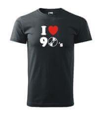 lavandes.cz Pánské tričko I love 90´s, černá, 3XL