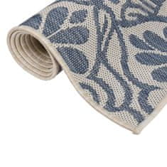 Greatstore Venkovní hladce tkaný koberec 140x200 cm modrý vzor