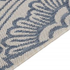 Vidaxl Venkovní koberec s plochou vazbou, 80x150 cm, modrý design