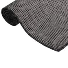 Vidaxl Venkovní koberec s plochou vazbou, 80x250 cm, šedý