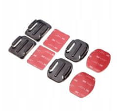 TELESIN Kompletní Set Gopro Curved + Flat Adhesive Mounts 3M Upevnění Nálepky