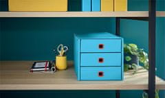 Leitz Zásuvkový box "Cosy Click&Store", modrá, laminovaný kartón, 3 zásuvky, 53680061