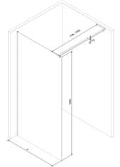 Mexen Kioto sprchová zástěna walk-in 90 x 200, transparent 8 mm, bílá (800-090-101-20-00)