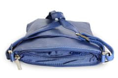 Arwel Modrá dámská kožená zipová crossbody kabelka Jenny