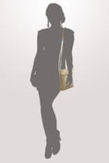 Arwel Krémová dámská kožená zipová crossbody kabelka Jenny