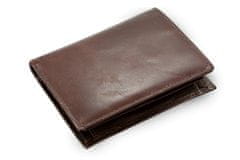 Arwel Tmavě hnědá pánská kožená peněženka a dokladovka Kaden