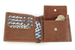 Arwel Tmavě hnědá pánská kožená peněženka Adodine