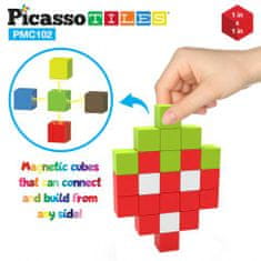 PicassoTiles Pixelové magnetické puzzle kostky, 102 dílků