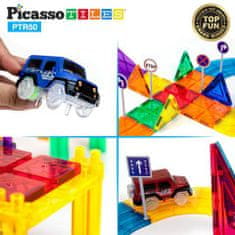 PicassoTiles Autodráha 50ks stavebních bloků pro závodní dráhu