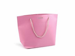 Kraftika 1ks růžová střední dárková taška se stuhou, dárkové tašky