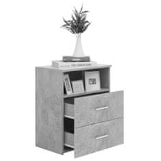 Greatstore Noční stolek betonově šedý 50 x 32 x 60 cm
