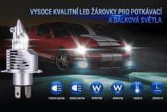 SEFIS ER LED ŽÁROVKY H4 80W pro potkávací a dálková světla bílá