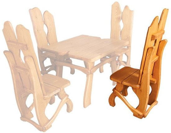 Artspect Zahradní židle ze smrkového dřeva, lakovaná 44x52x122cm - Ořech lak