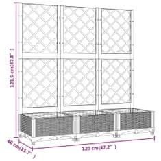 Vidaxl Zahradní truhlík s treláží černý 120 x 40 x 121,5 cm PP