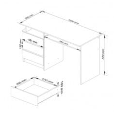 Akord Stůl clp 135cm bílý