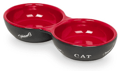 Nobby Dvojmiska pro kočky Cat červená/černá