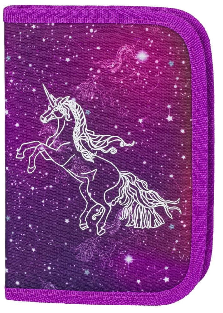 BAAGL Školní penál klasik dvě chlopně Unicorn Universe