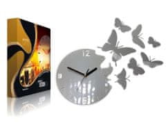 ModernClock 3D nalepovací hodiny Butterfly šedé