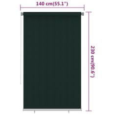 Greatstore Venkovní roleta 140 x 230 cm tmavě zelená HDPE