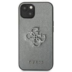 Guess GUHCP13SSA4GSGR hard silikonové pouzdro iPhone 13 Mini 5.4" grey Saffiano 4G Metal Logo