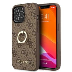 Guess GUHCP13L4GMRBR hybrid silikonové pouzdro iPhone 13 / 13 Pro 6.1" brown 4G with ring stand