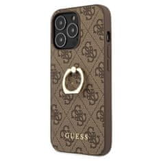 Guess GUHCP13L4GMRBR hybrid silikonové pouzdro iPhone 13 / 13 Pro 6.1" brown 4G with ring stand