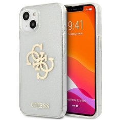 Guess GUHCP13SPCUGL4GTR hard silikonové pouzdro iPhone 13 Mini 5.4" transparent Glitter 4G Big Logo