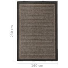 Greatstore Venkovní hladce tkaný koberec 160x230 cm tmavě hnědá