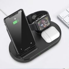 Tech-protect W55 3in1 bezdrátová nabíječka na mobil / AirPods / Apple Watch, černá