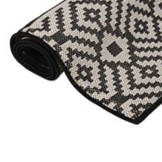 Greatstore Venkovní hladce tkaný koberec 120x170 cm černé pruhy