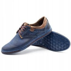 Pánské boty Casual 402 navy blue with brown velikost 48