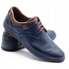 Pánské boty Casual 402 navy blue with brown velikost 48