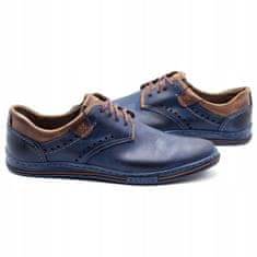 Pánské boty Casual 402 navy blue with brown velikost 48