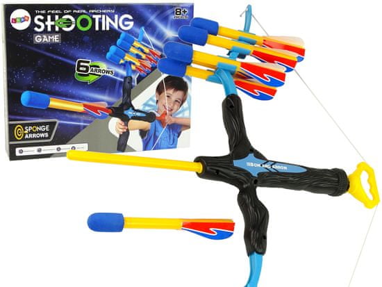 shumee Sportovní luk Long Range 6 šípů pro děti Modrý a Černý